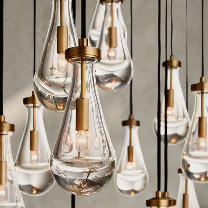 Raindrop Glass Linear Chandelier 54'' 72''