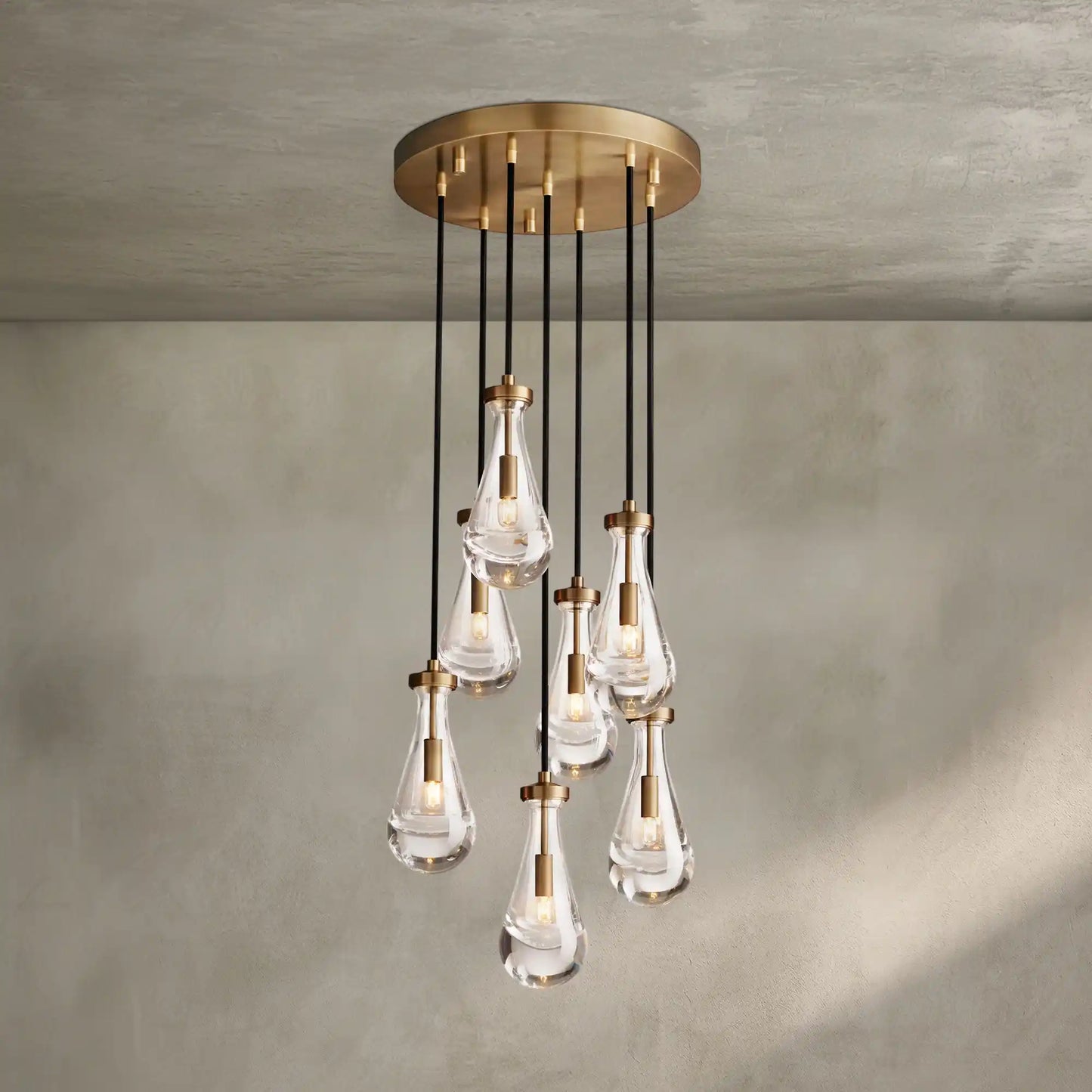 Raindrop Round Chandelier Modern Luxury Glass Chandelier For Living Room