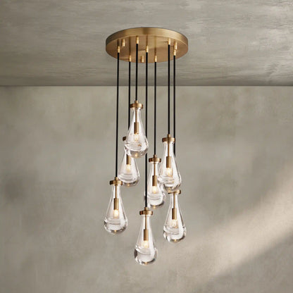Raindrop Round Chandelier Modern Luxury Glass Chandelier For Living Room
