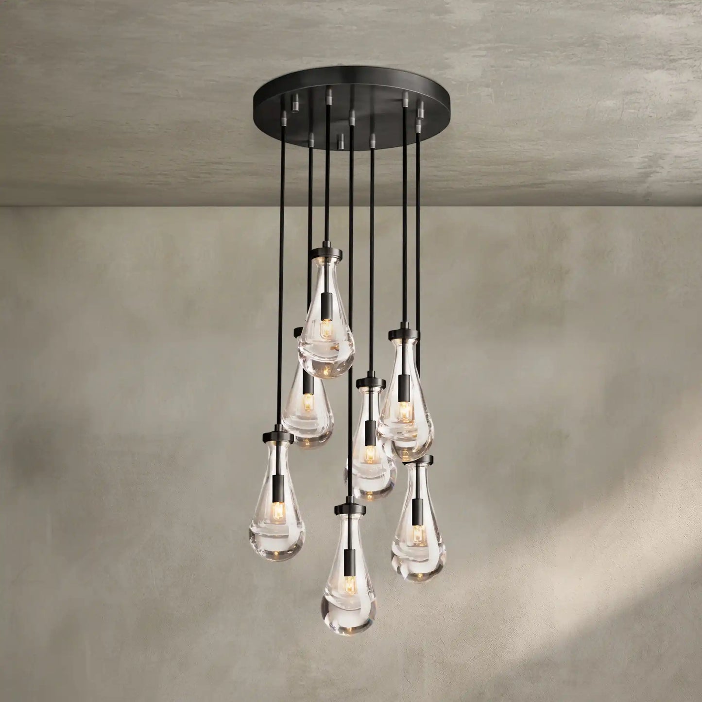 Raindrop Round Chandelier Modern Luxury Glass Chandelier For Living Room