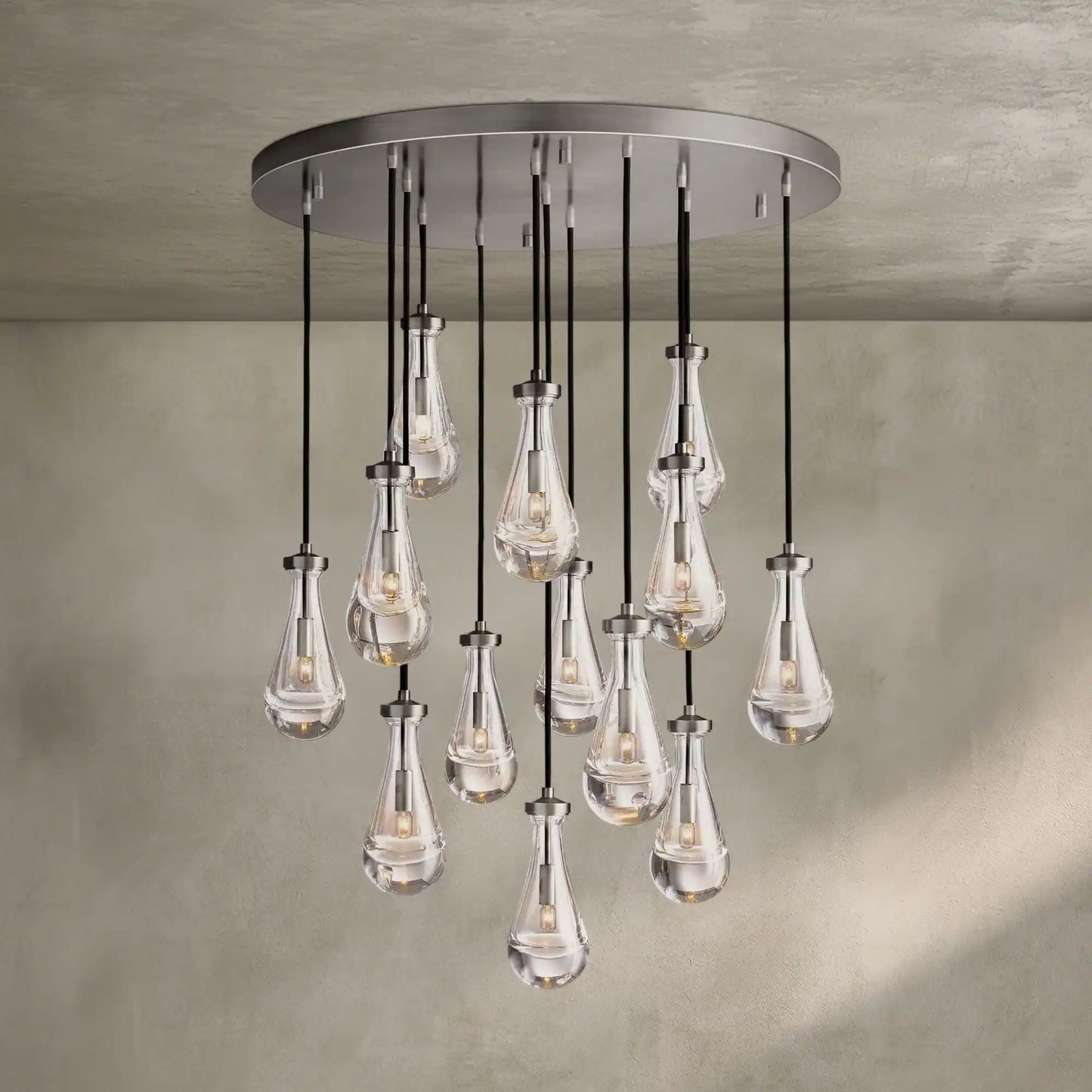 Raindrop Round Chandelier Modern Luxury Glass Chandelier For Living Room