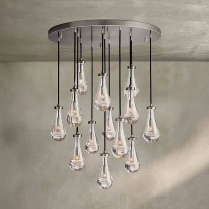 Raindrop Round Chandelier Modern Luxury Glass Chandelier For Living Room