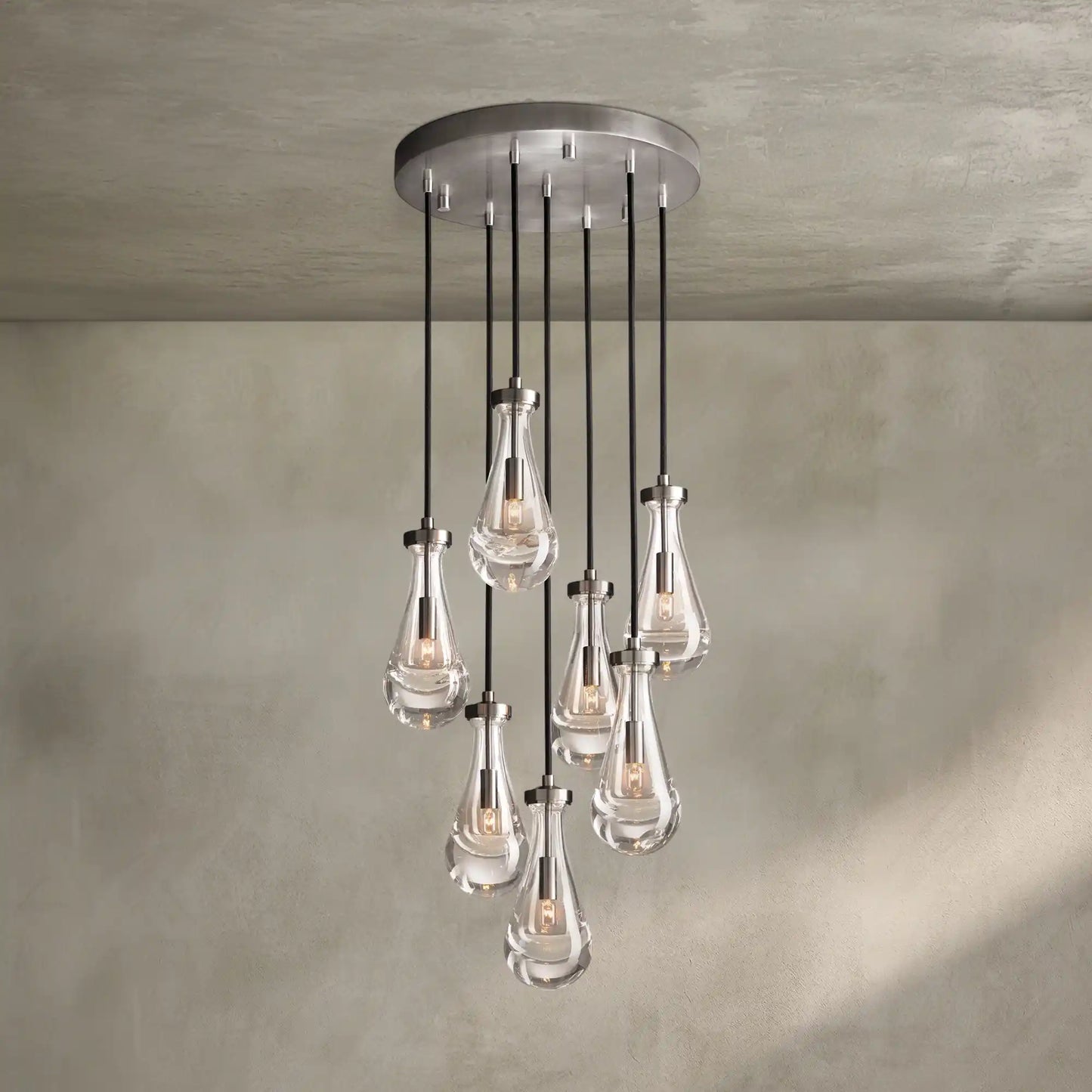 Raindrop Round Chandelier Modern Luxury Glass Chandelier For Living Room
