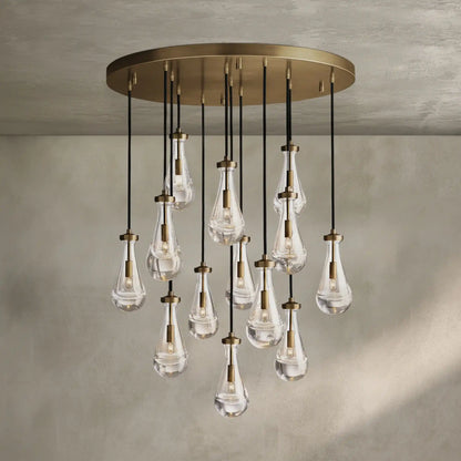Raindrop Round Chandelier Modern Luxury Glass Chandelier For Living Room