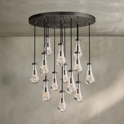 Raindrop Round Chandelier Modern Luxury Glass Chandelier For Living Room