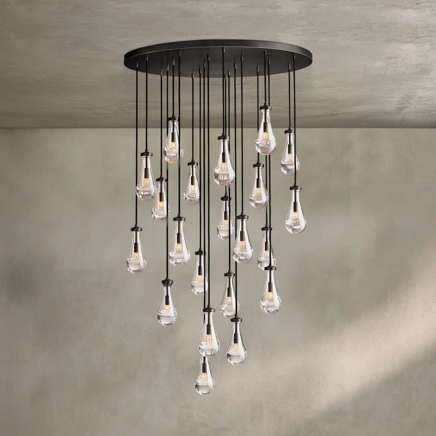 Raindrop Round Chandelier Modern Luxury Glass Chandelier For Living Room