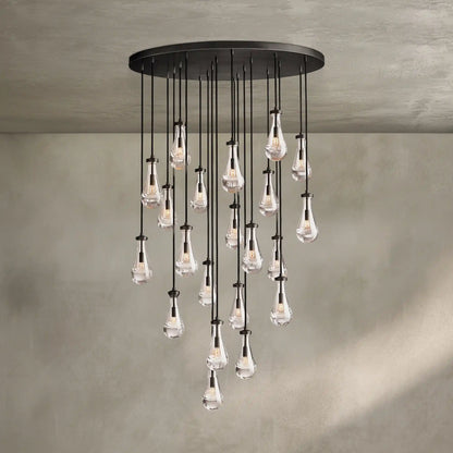 Raindrop Round Chandelier Modern Luxury Glass Chandelier For Living Room