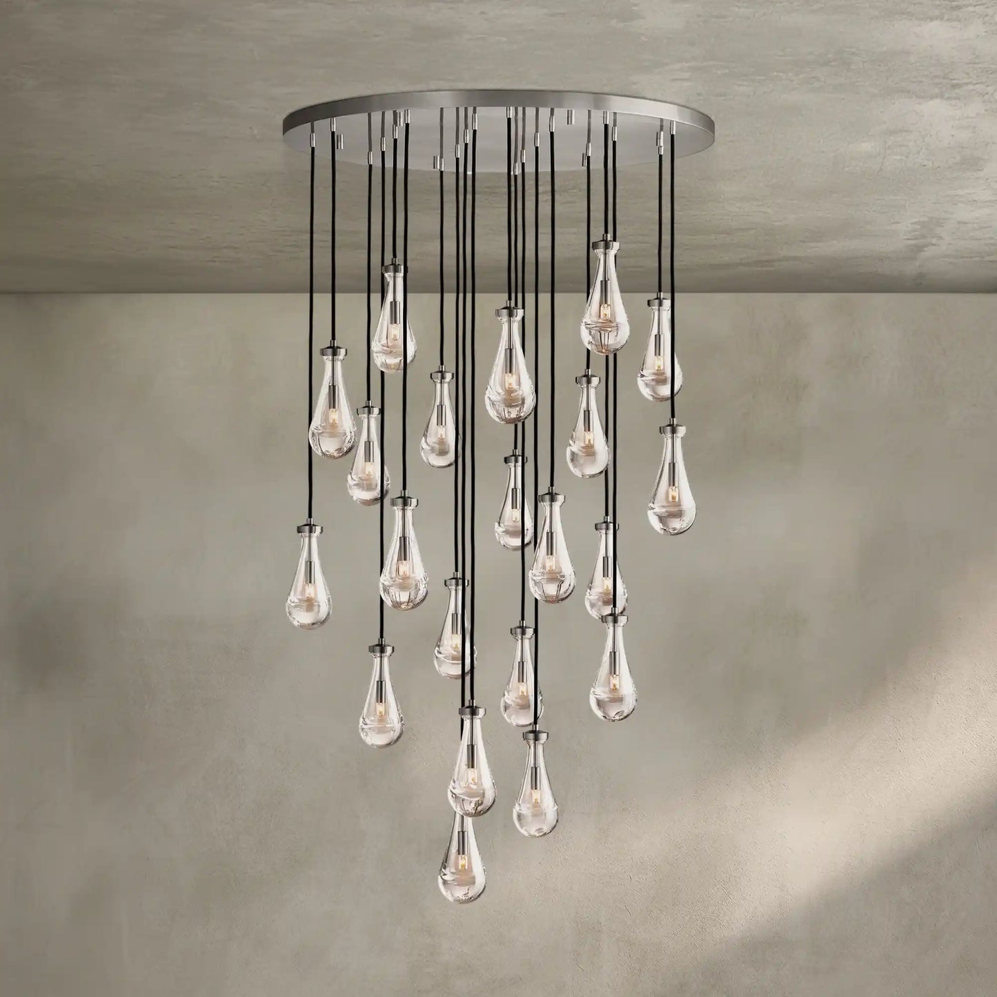 Raindrop Round Chandelier Modern Luxury Glass Chandelier For Living Room