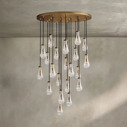 Raindrop Round Chandelier Modern Luxury Glass Chandelier For Living Room