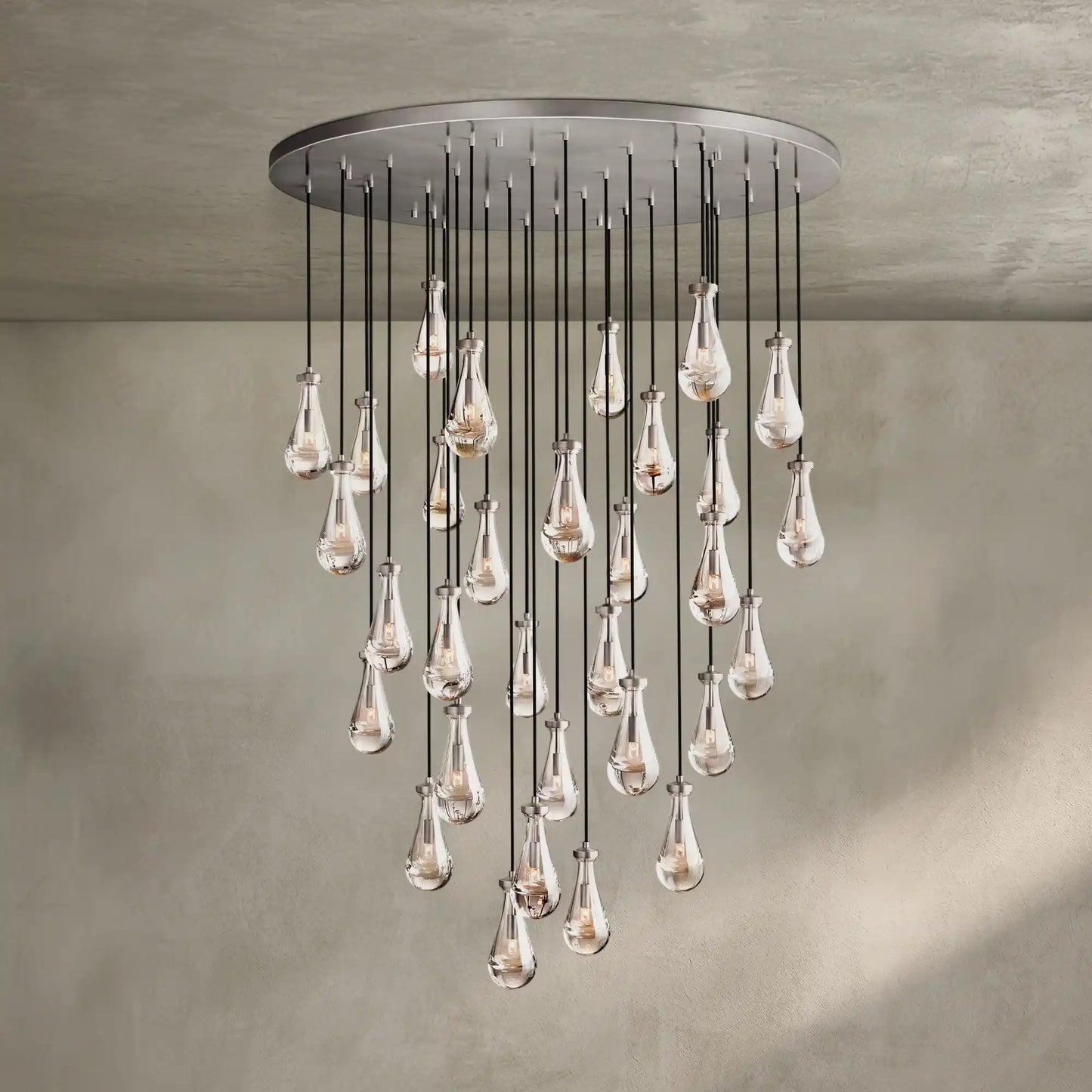 Raindrop Round Chandelier Modern Luxury Glass Chandelier For Living Room