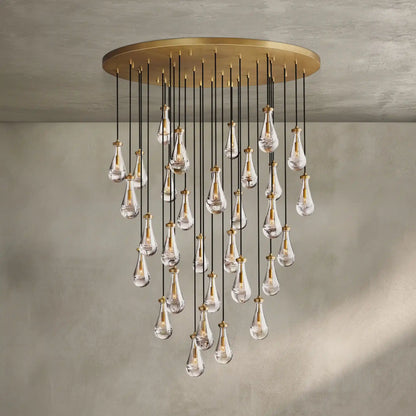 Raindrop Round Chandelier Modern Luxury Glass Chandelier For Living Room