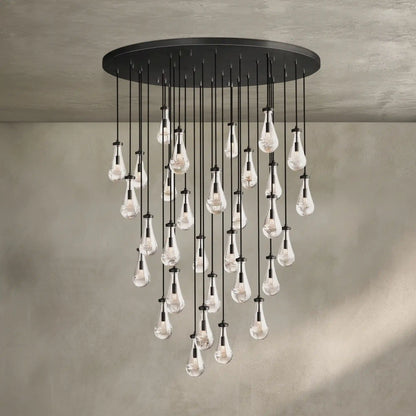 Raindrop Round Chandelier Modern Luxury Glass Chandelier For Living Room