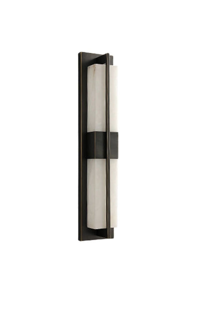 Rectangular Alabaster Brass Wall Lamp - view 20 | morylighting