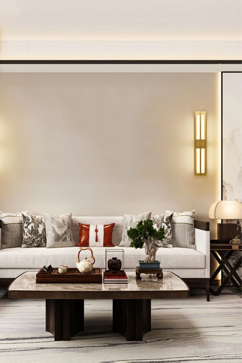 Rectangular Alabaster Brass Wall Lamp - view 21 | morylighting