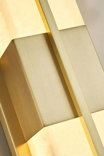 Rectangular Alabaster Brass Wall Lamp - view 22 | morylighting