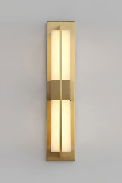 Rectangular Alabaster Brass Wall Lamp - view 29 | morylighting