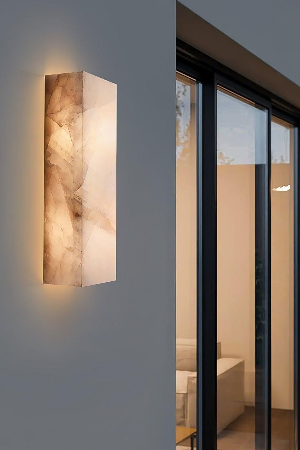 Rectangular Alabaster Wall Sconce - view 6 | morylighting
