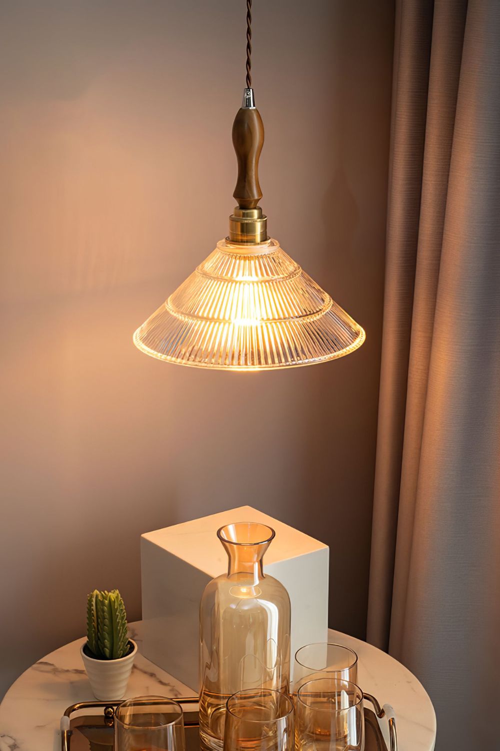 Retro Cone Shape Boston Bowl Pendant Light - view 2 | morylighting