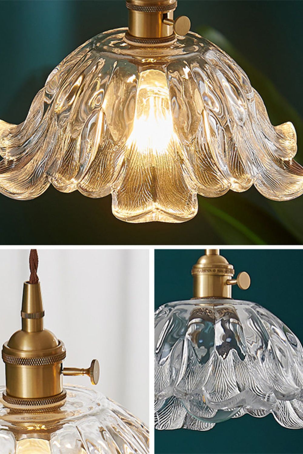 Retro Floral Glass Pendant Lamp - view 7 | morylighting