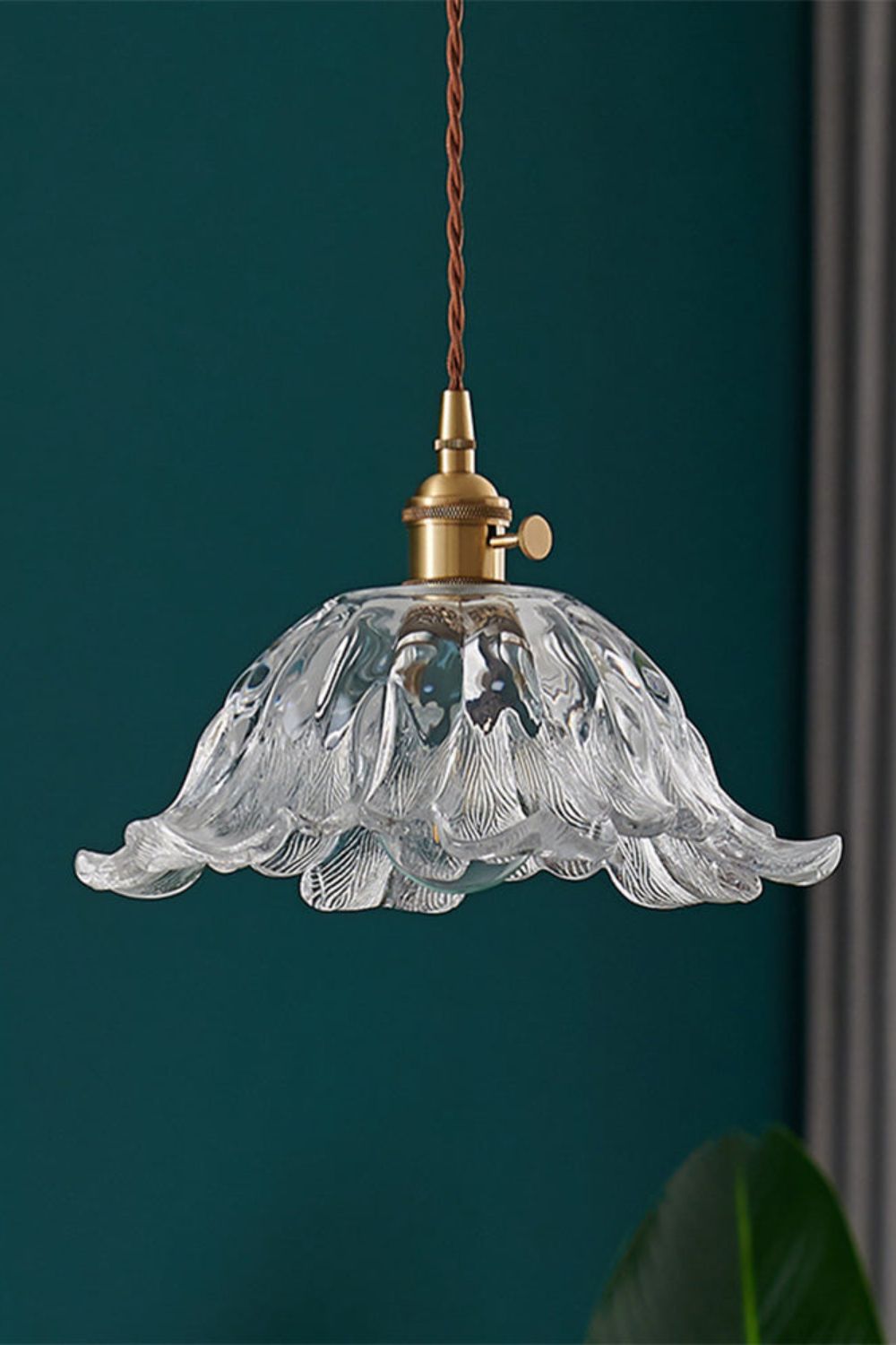 Retro Floral Glass Pendant Lamp - view 5 | morylighting