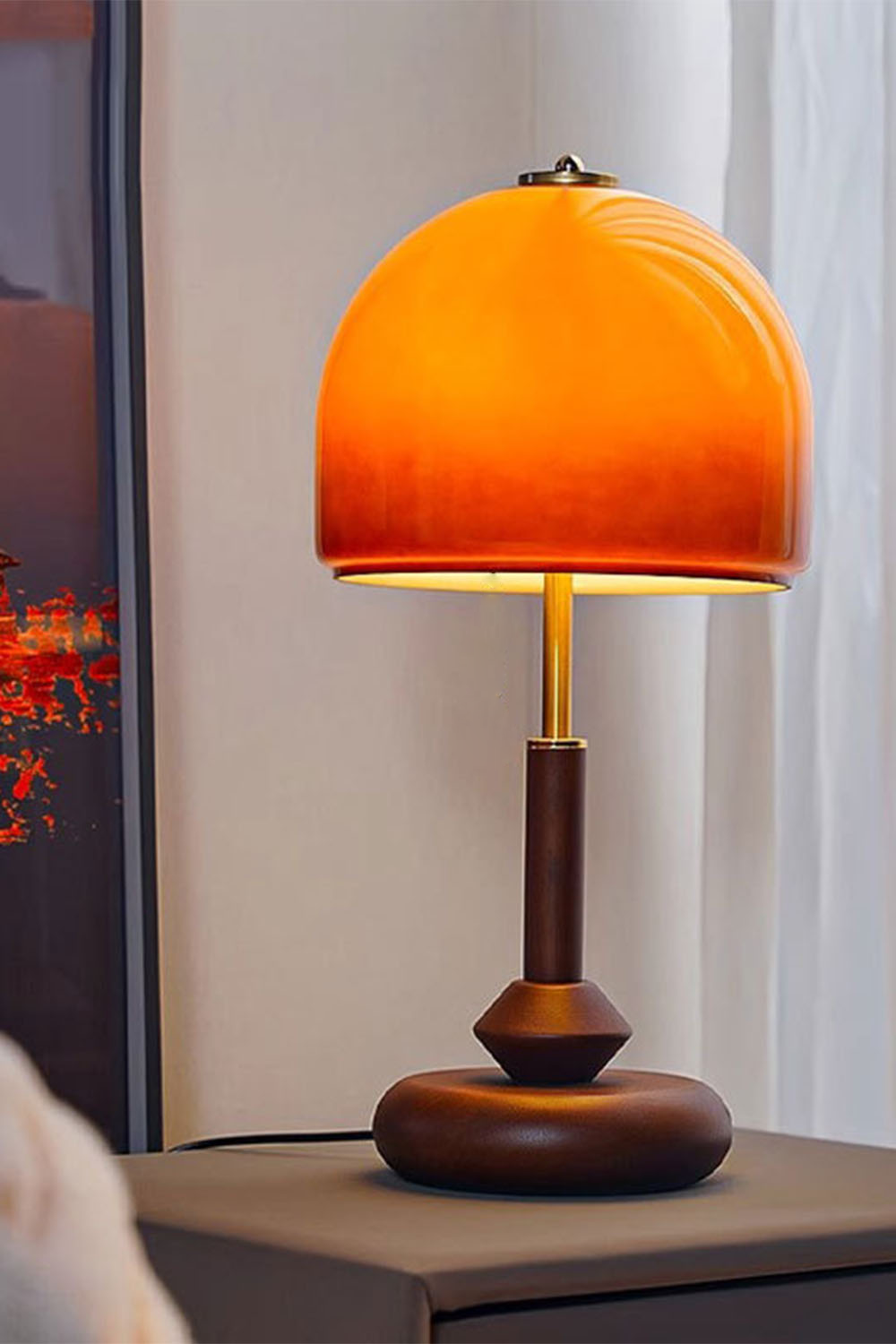 Vintage Glass Mushroom Table Lamp - view 3 | morylighting