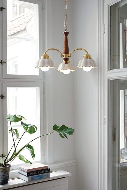 Retro Tulip Brass Chandelier - view 4 | morylighting