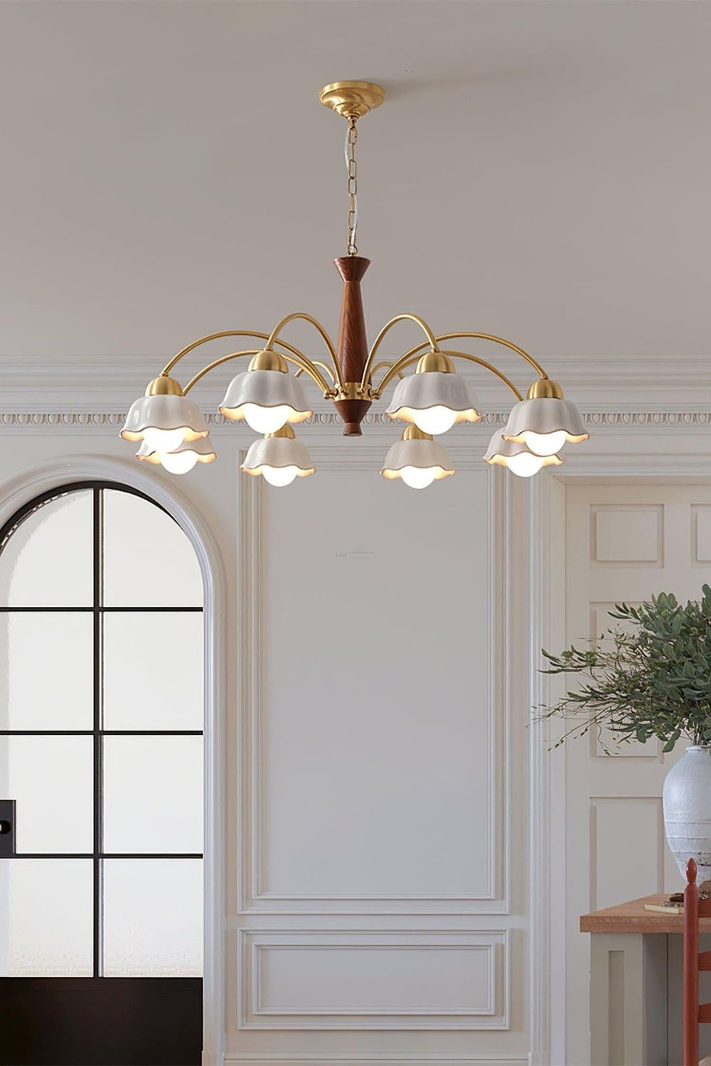 Retro Tulip Brass Chandelier - view 5 | morylighting