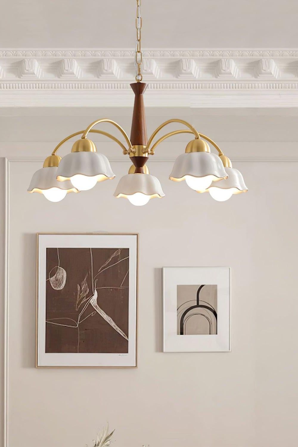 Retro Tulip Brass Chandelier - view 6 | morylighting