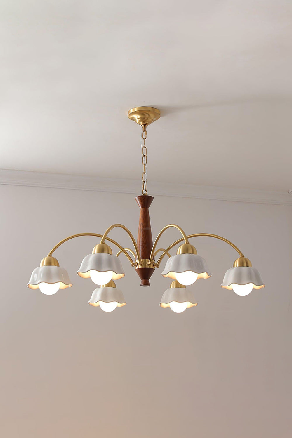 Retro Tulip Brass Chandelier - view 12 | morylighting