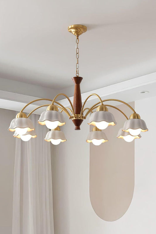 Retro Tulip Brass Chandelier - view 2 | morylighting