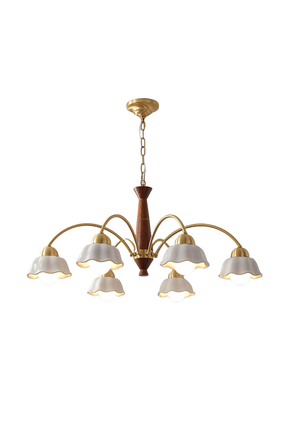 Retro Tulip Brass Chandelier | morylighting