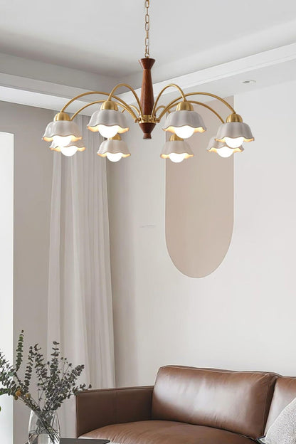 Retro Tulip Brass Chandelier - view 3 | morylighting