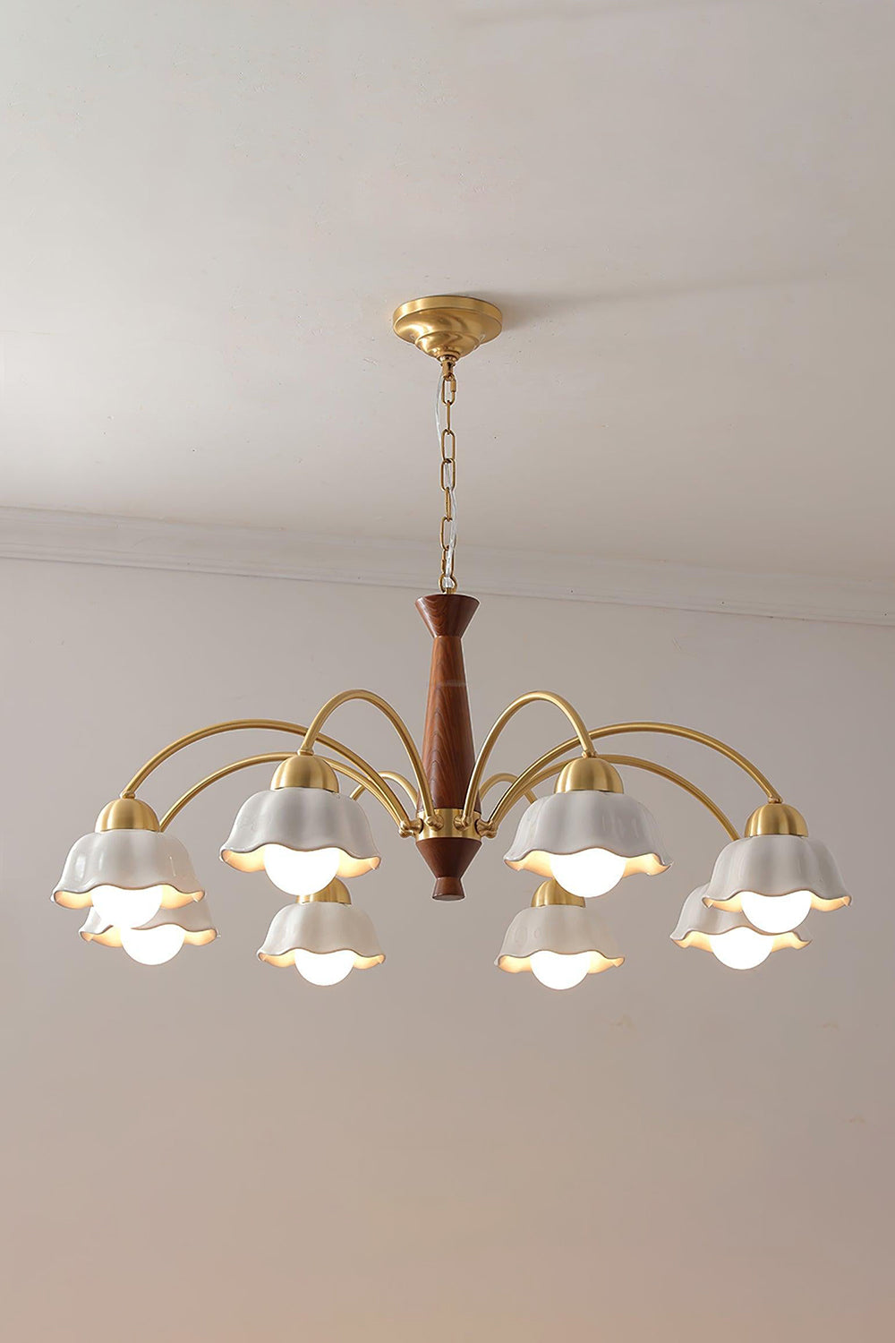 Retro Tulip Brass Chandelier - view 10 | morylighting