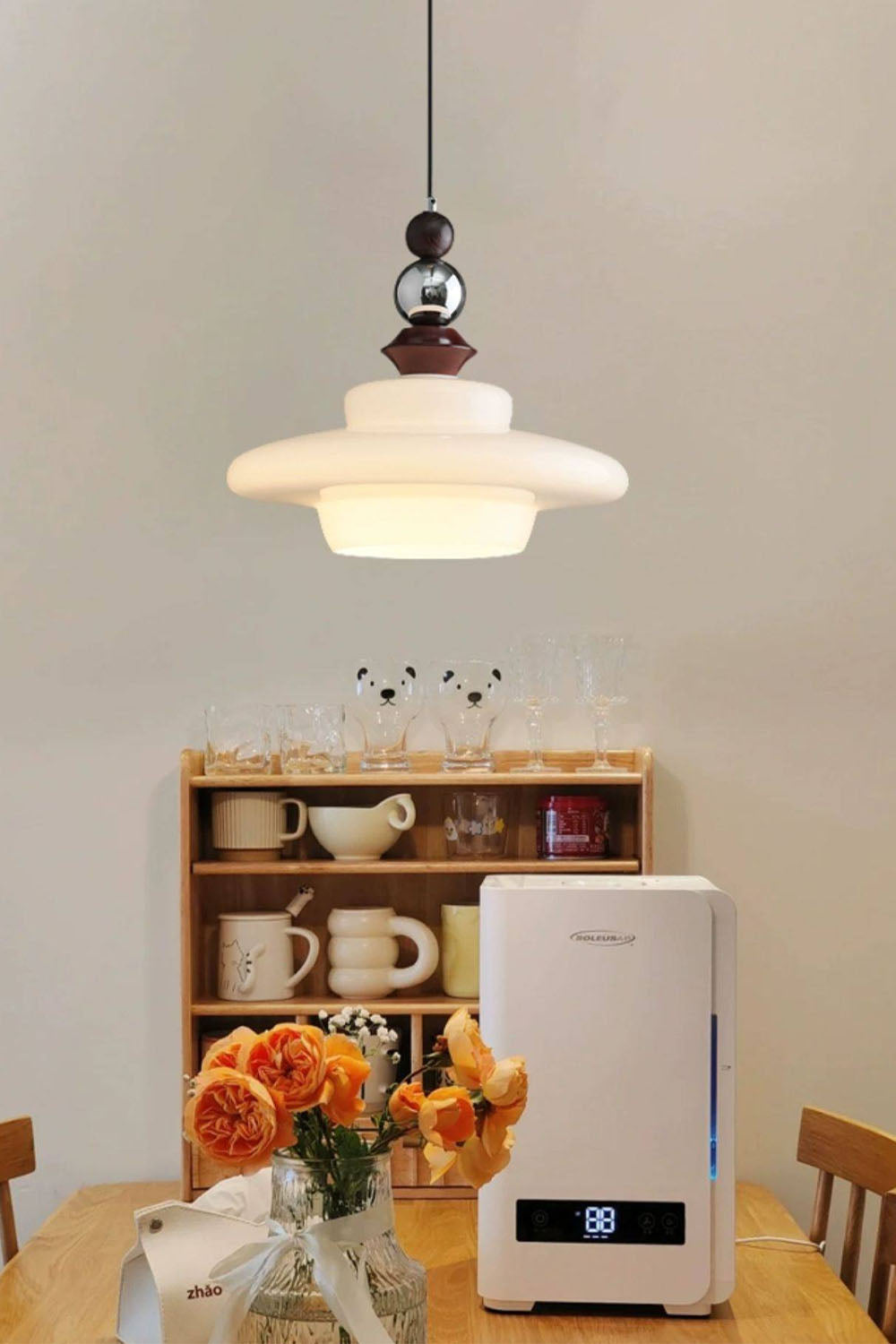 Retro UFO Glass Pendant Lamp - view 5 | morylighting