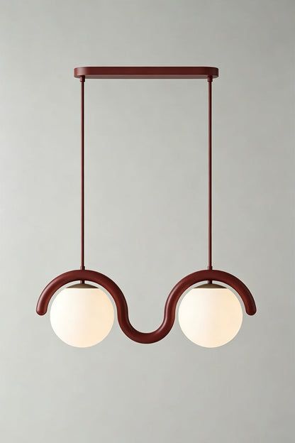 Rhythmic Flow Glass Pendant Lamp| Metal, Glass | Vibrant color version isolated on white | vexa lamps