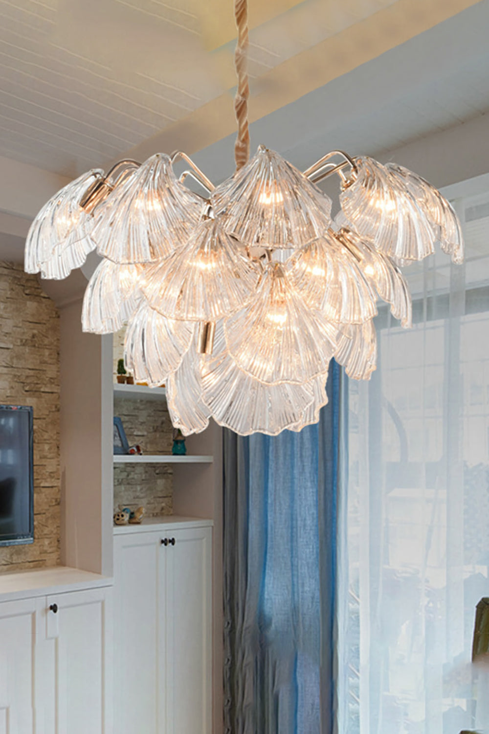 Ribbed Shell Chandelier - morylighting