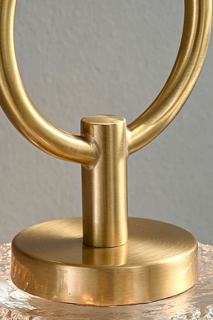 Rosamund Faceted Glass Wall Sconce | Faceted Glass and Brass | Macro close-up of the brass hanging ring and mounting hardware | vexa lamps