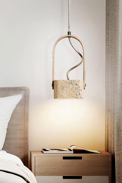 Rotating Travertine Lantern Pendant - view 6 | morylighting
