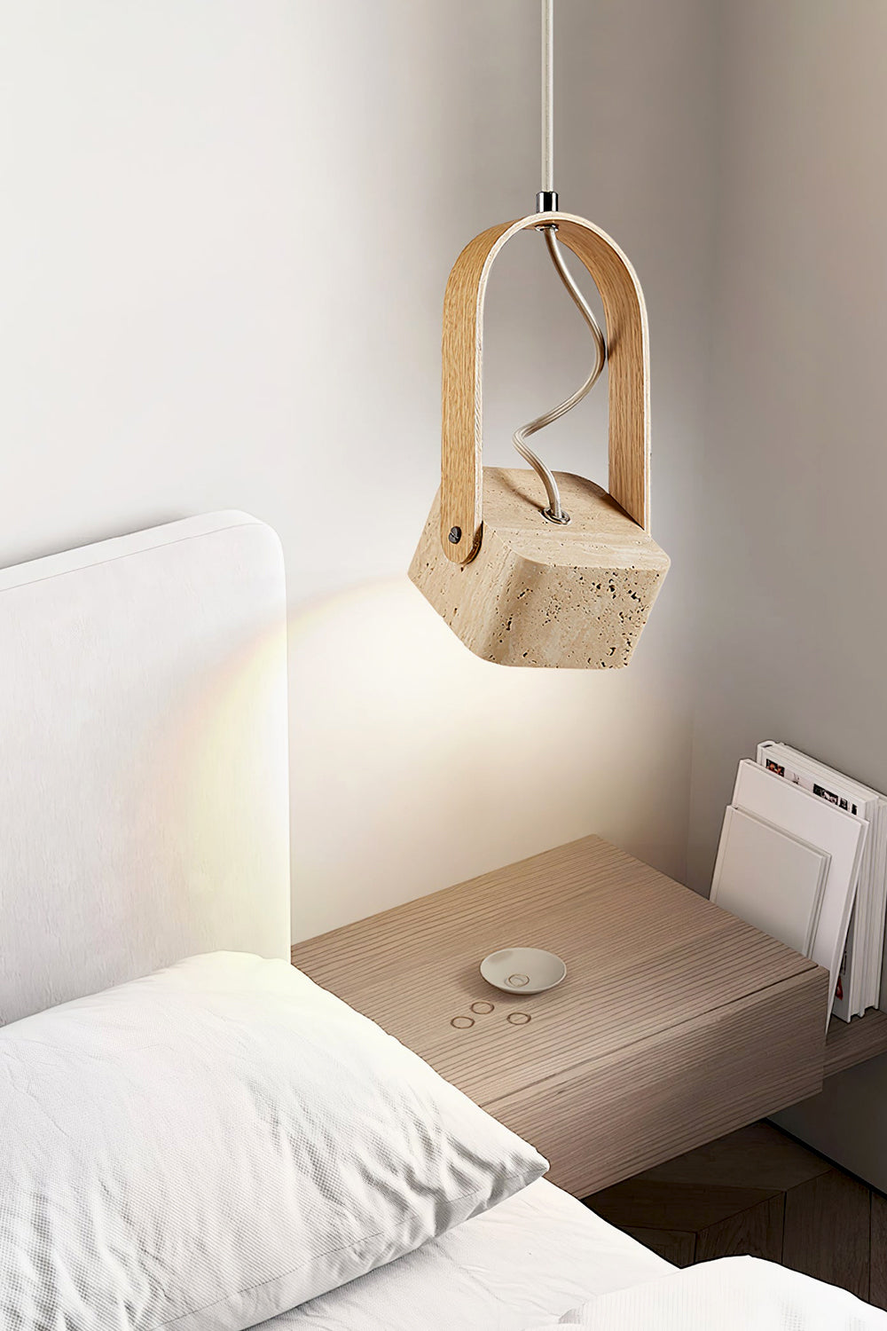 Rotating Travertine Lantern Pendant - view 3 | morylighting