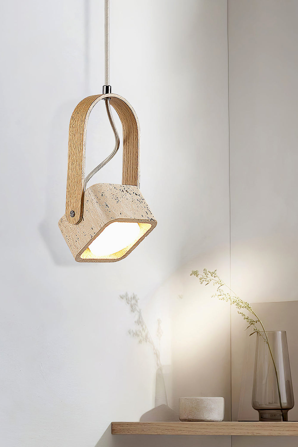 Rotating Travertine Lantern Pendant - view 5 | morylighting