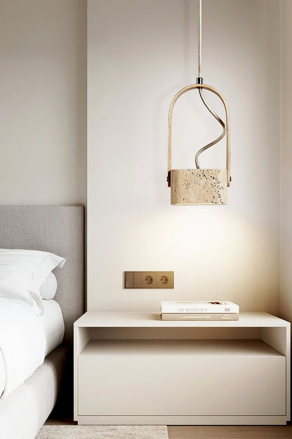 Rotating Travertine Lantern Pendant - view 4 | morylighting