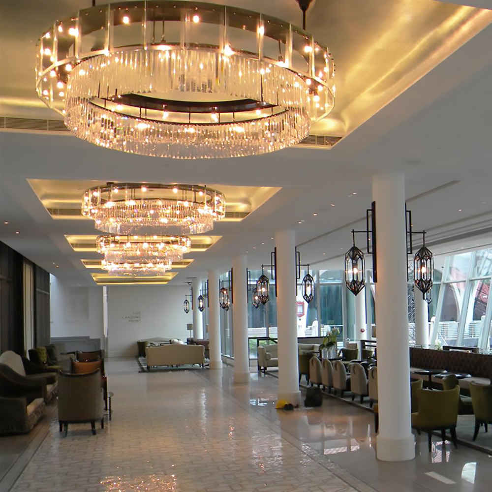 Round circle flush ceiling crystal chandeliers