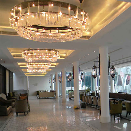 Round circle flush ceiling crystal chandeliers