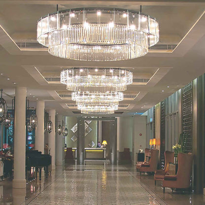 Round circle flush ceiling crystal chandeliers