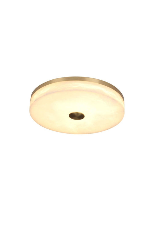 Round Alabaster Brass Ceiling Light | morylighting