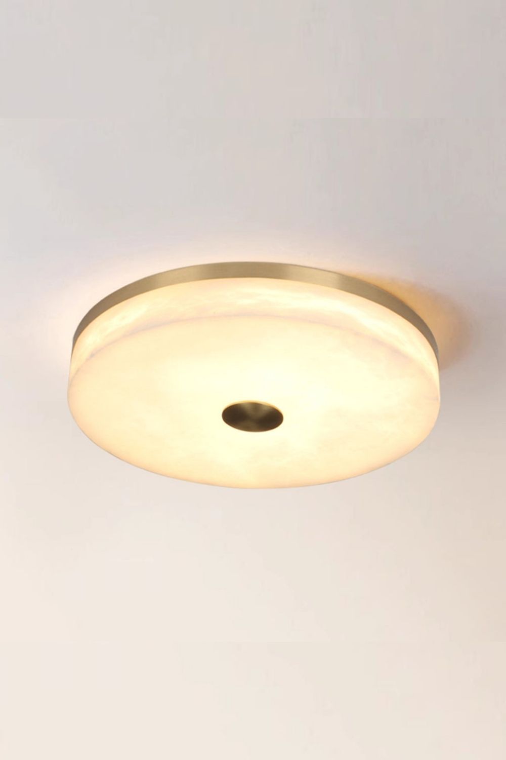 Round Alabaster Brass Ceiling Light - view 9 | morylighting
