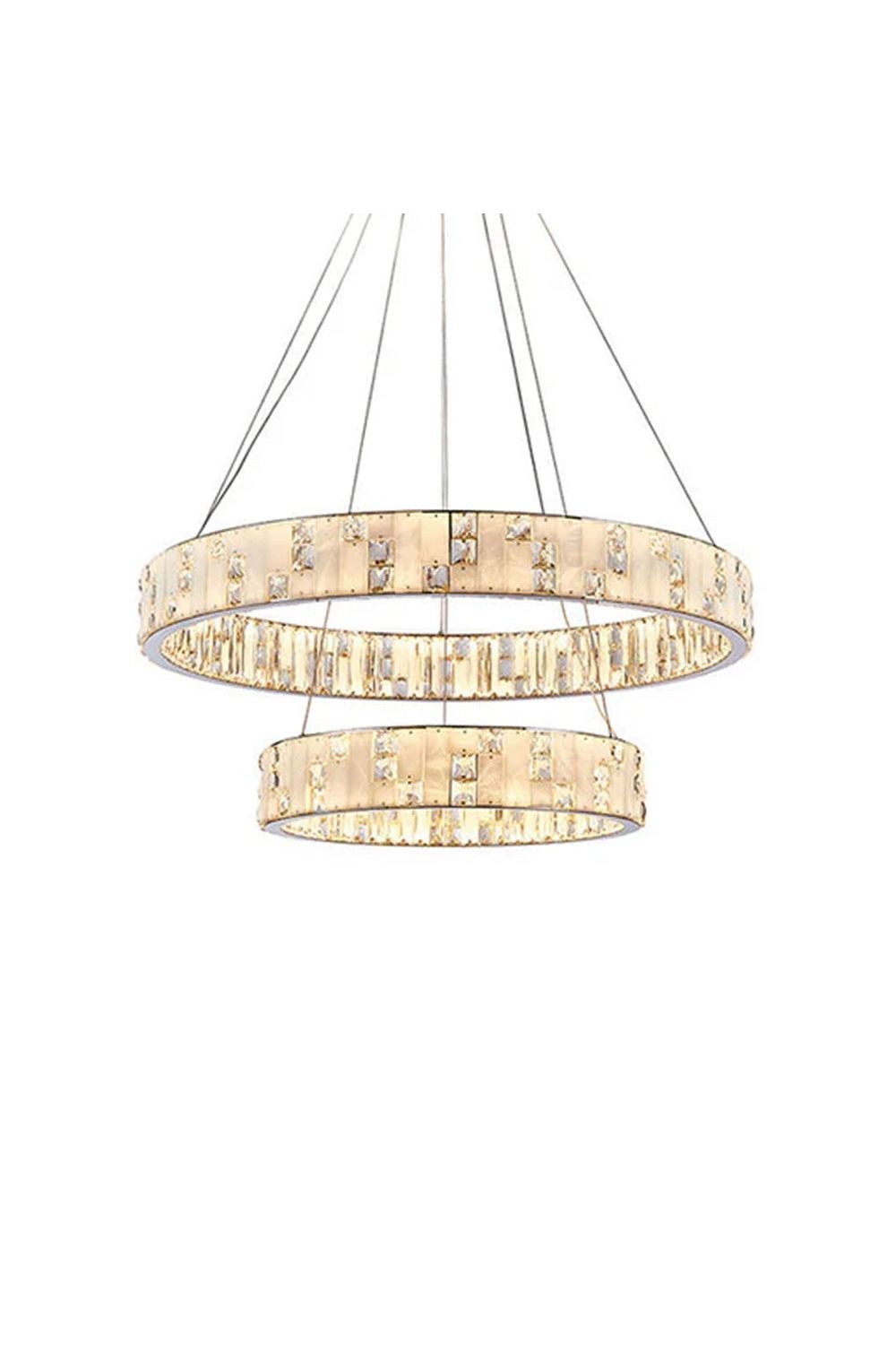Round Alabaster Crystal Chandelier | morylighting