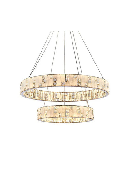 Round Alabaster Crystal Chandelier | morylighting