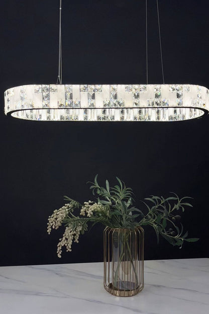 Round Alabaster Crystal Chandelier - view 11 | morylighting