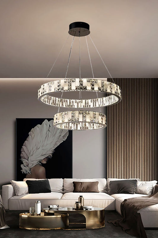 Round Alabaster Crystal Chandelier - view 2 | morylighting